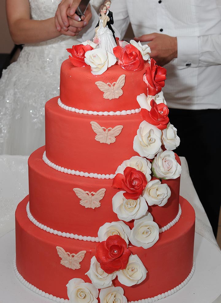 The Butterfly And Floral Wedding Cake
