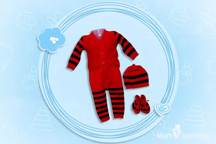 Christmas Outfits For Babies - Warm Costume In Red And Black For Christmas