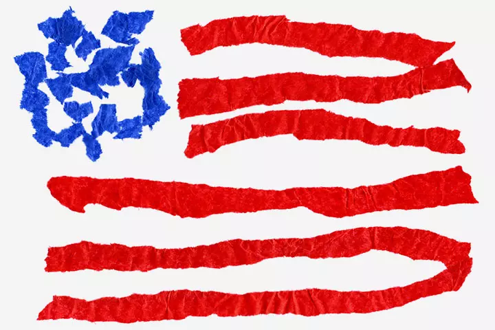 Tissue Paper Crafts For Kids - American Flag Using Tissues