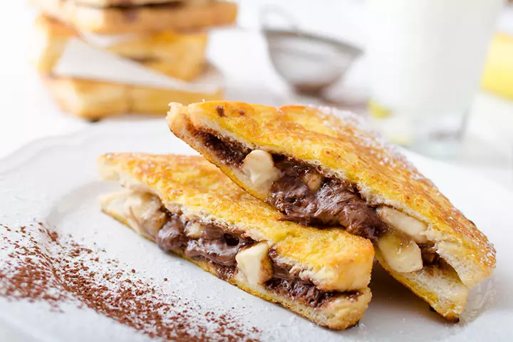 Banana Recipes For Kids - Banana And Chocolate French Toast