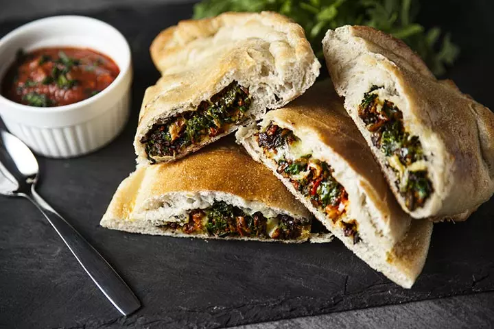 Broccoli and cheese calzones