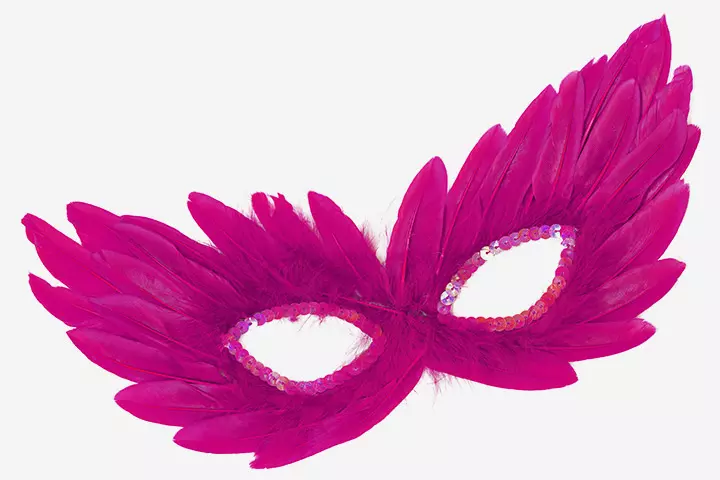 Feathery eye mask, DIY mask making for kids