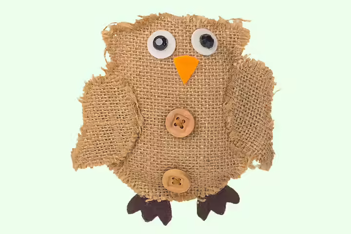 Owl Crafts For Kids - Jute Fabric Owl Owl Crafts For Kids - Jute Fabric Owl