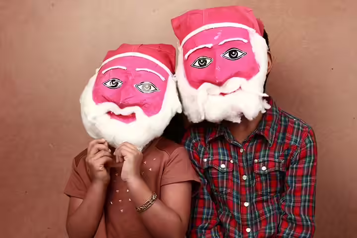 Santa mask, DIY mask making for kids Santa mask, DIY mask making for kids