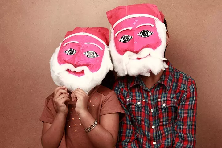 Santa mask, DIY mask making for kids