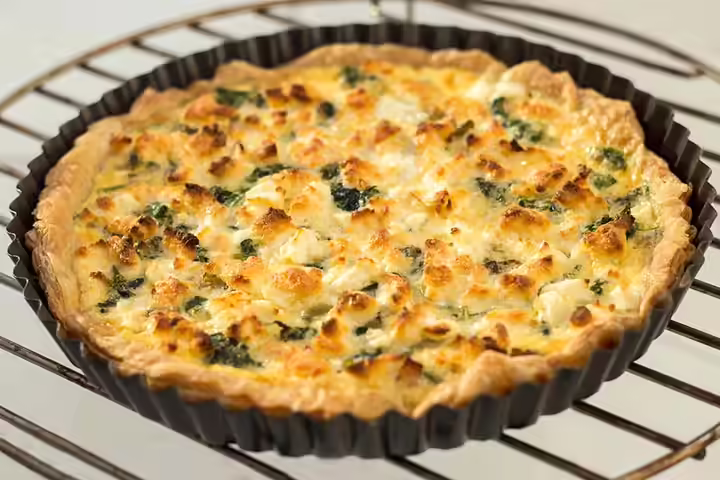 Spinach, artichoke and goat-cheese quiche Spinach, artichoke and goat-cheese quiche