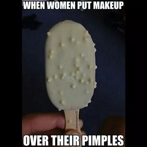 over their pimples