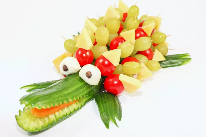 Crocodile Crafts - Fruit And Cucumber Crocodile Craft