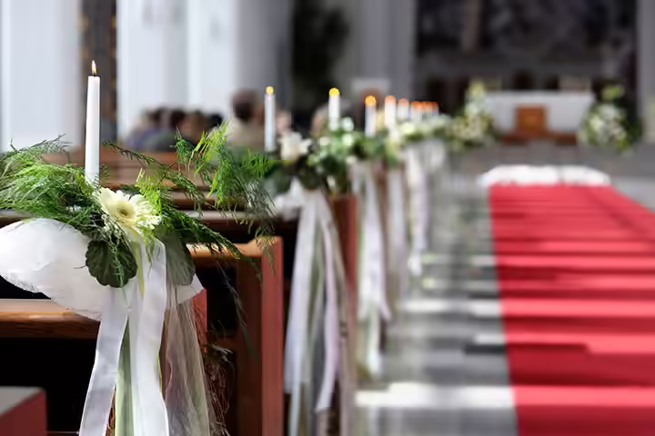 Tulle, Flowers and Candles A-Gorgeous-Combo-of-decoration-at-church