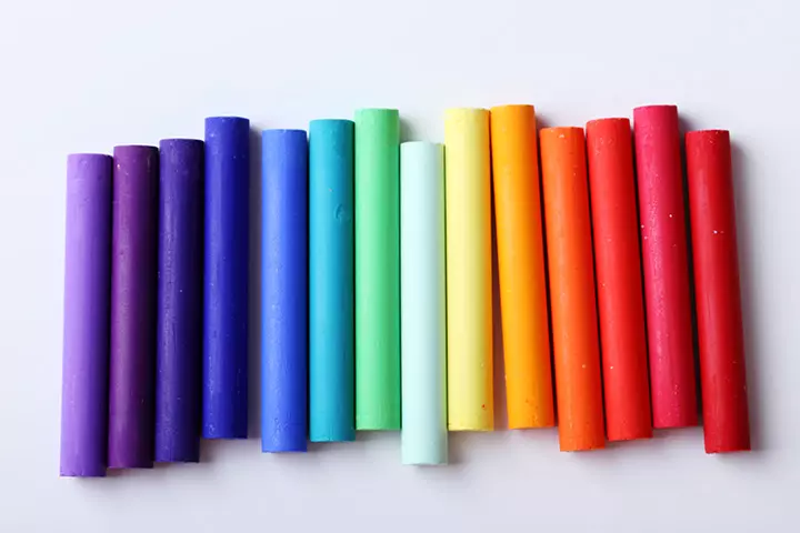 Chalk pastels rainbow craft for kids