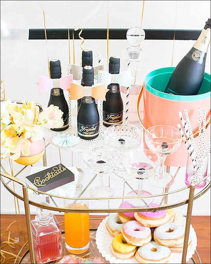Champagne-And-Donut-Bar-Wedding-Shower-Decoration