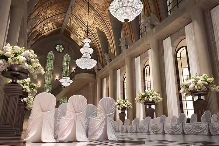 Elegant Chairs And Gorgeous Flowers Elegant Chairs And Gorgeous Flowers decoration for church wed