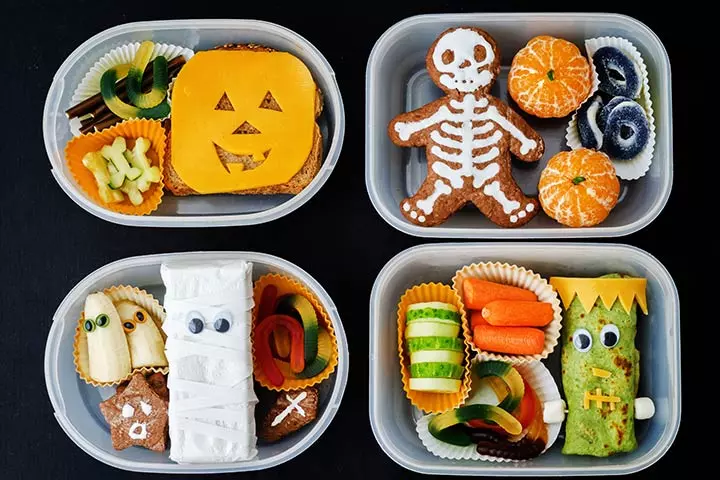 Bento Box Lunch Ideas For Kids - Fun Halloween Inspired Monster Bento Box