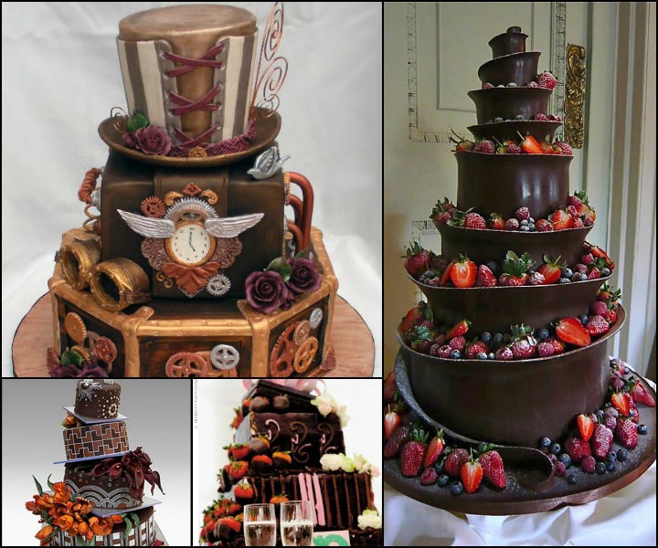 Colourful Medley Chocolate Wedding Cakes
