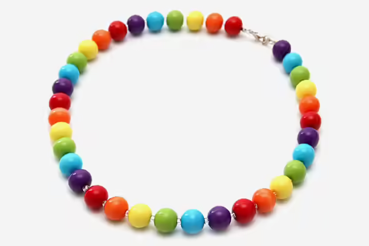 Rainbow necklace craft for kids Rainbow necklace craft for kids