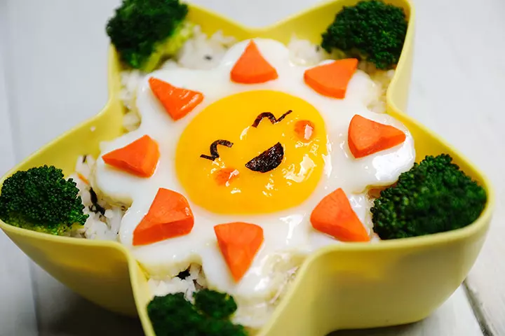 Bento Box Lunch Ideas For Kids - Sunshine Bento Box With Rice, Eggs, And Vegetables