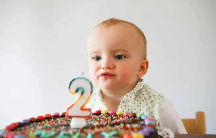 The first time he sees his birthday candle