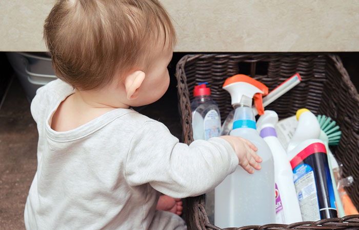 The first time this toddler was left in the bathroom to do his own thing