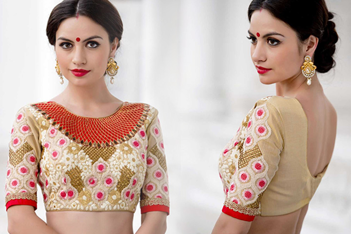 Classy Simple Silk Saree Blouse Designs Back Neck