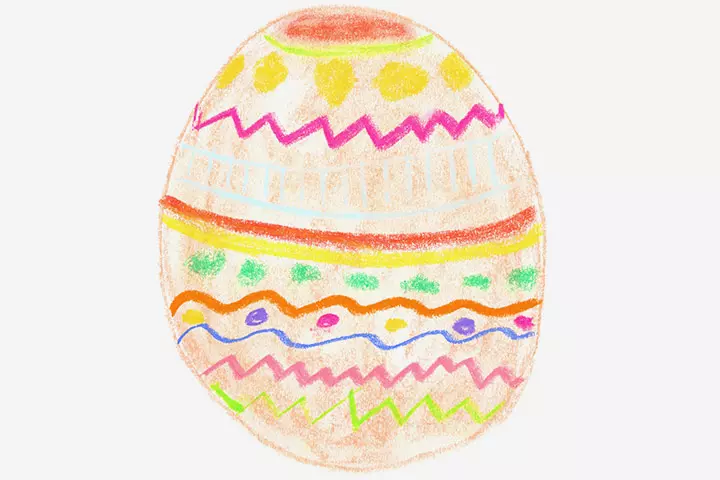 Easter Egg Crafts - Crayon Painting Of Easter Egg