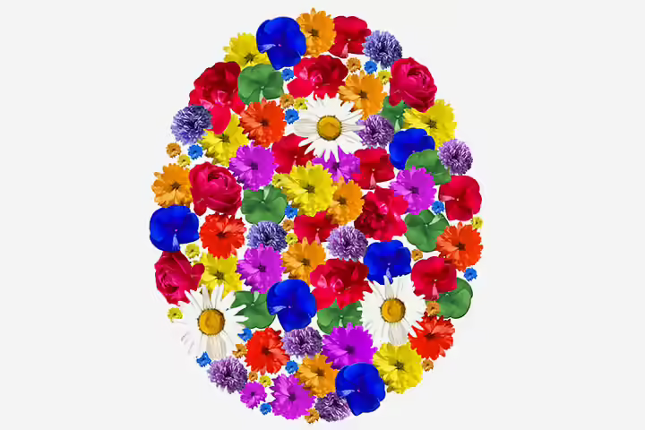 Easter Egg Crafts - Easter Egg Of Colorful Tissue Flowers Easter Egg Crafts - Easter Egg Of Colorful Tissue Flowers