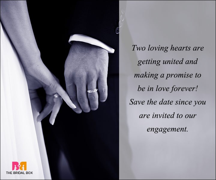 Engagement Invitation Wording - Two Loving Hearts 