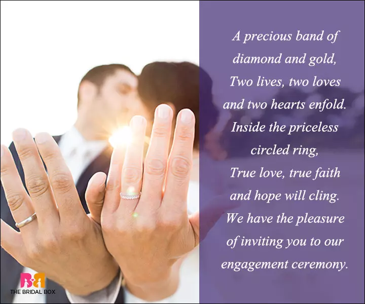 Engagement Invitation Wording - A Precious Band Of Diamond And Gold