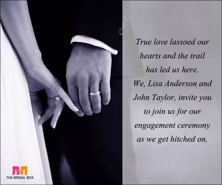 Engagement Invitation Wording - True Love Lassoed Our Hearts Engagement Invitation Wording - True Love Lassoed Our Hearts