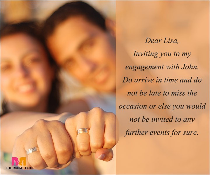 Engagement Invitation Wording - Dear Lisa