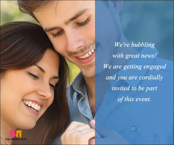 Engagement Invitation Wording - Bubbling With Great News