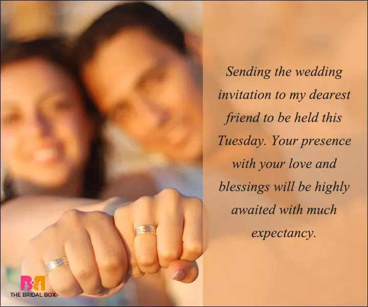 Engagement Invitation Wording - To My Dearest Friend