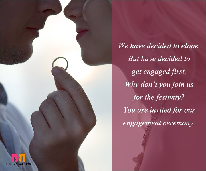 Engagement Invitation Wording - We Have Decided To Elope