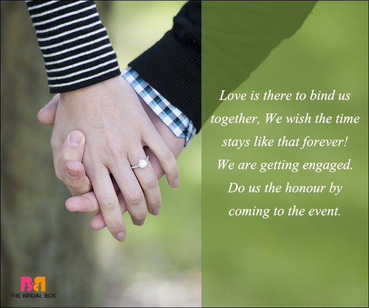 Engagement Invitation Wording - Love Is There To Bind Us