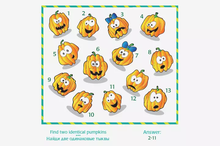 identical pumpkin activity sheets for preschoolers