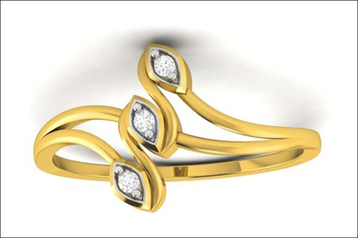 Leaf-Vine-Motif-Yellow-Gold-Three-Stone-Diamond-Engagement-Ring