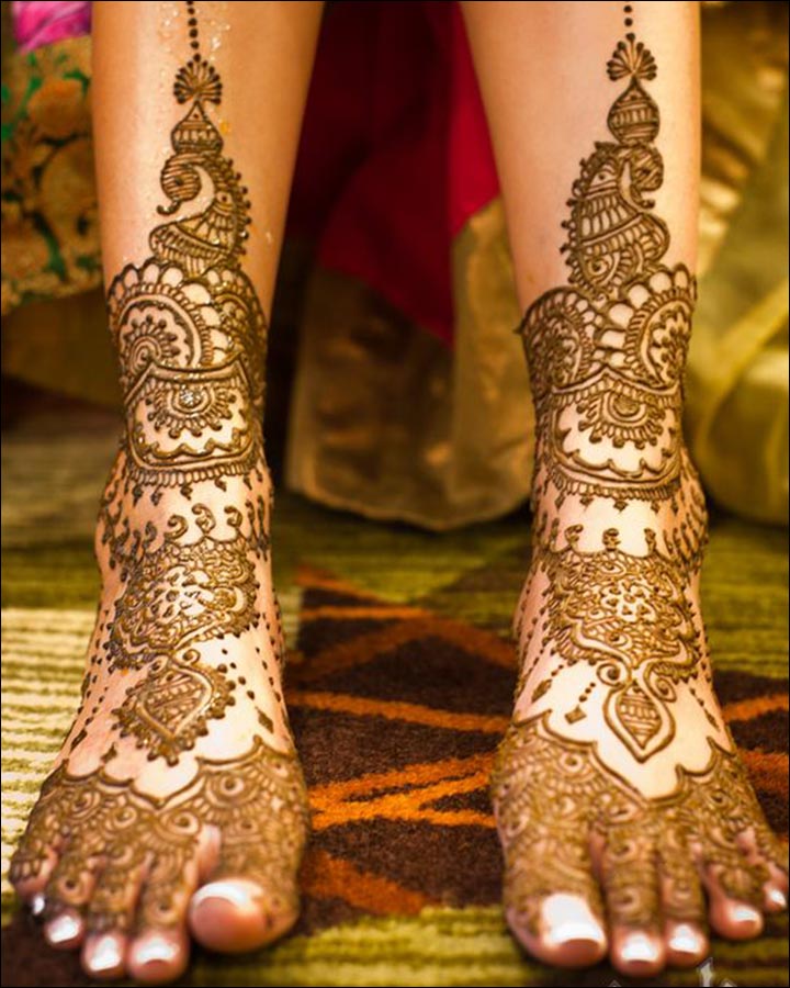 Punjabi Mehndi Designs - Peacock Design For The Feet
