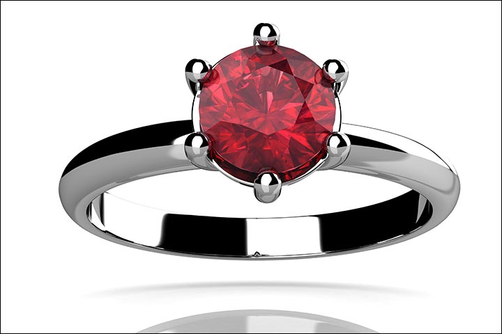 Engagement Rings - Ruby And White Gold Ring