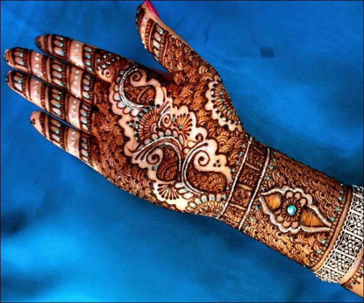 Shaded Mehndi Designs - Shaded With A Touch Of Glitter