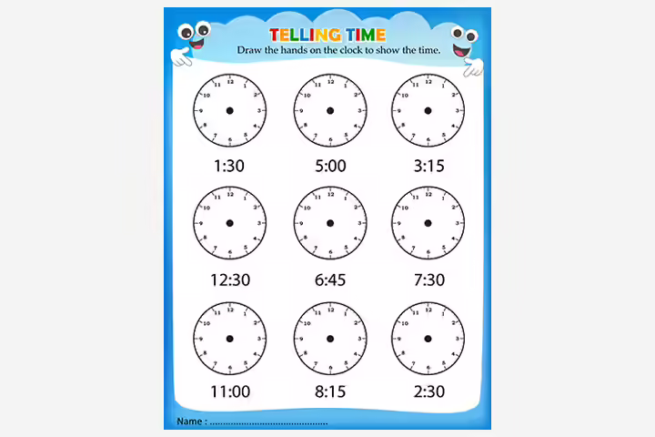 tell the time activity sheets for preschoolers tell the time activity sheets for preschoolers