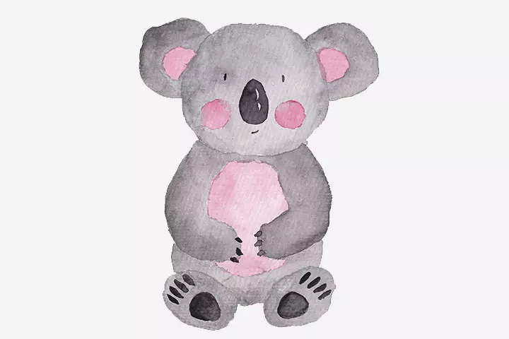 Watercolor koala painting craft for preschoolers