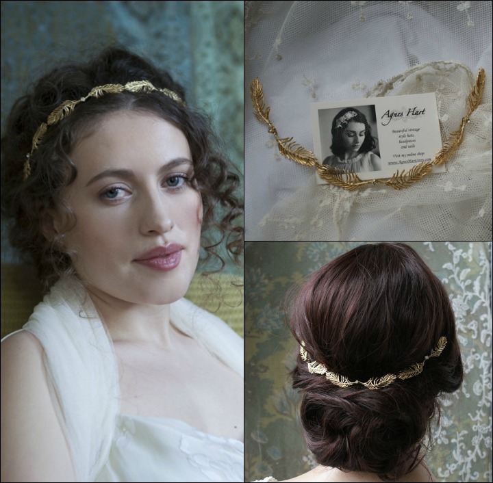 Wedding Hair Accessories-Gold Hair Vine