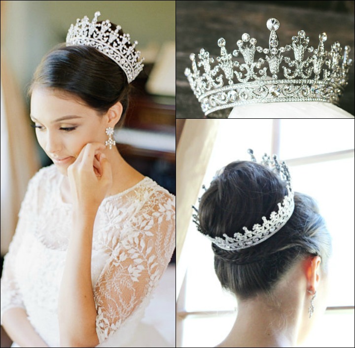 Wedding Hair Accessories-Swarovski Crystal Bridal Crown