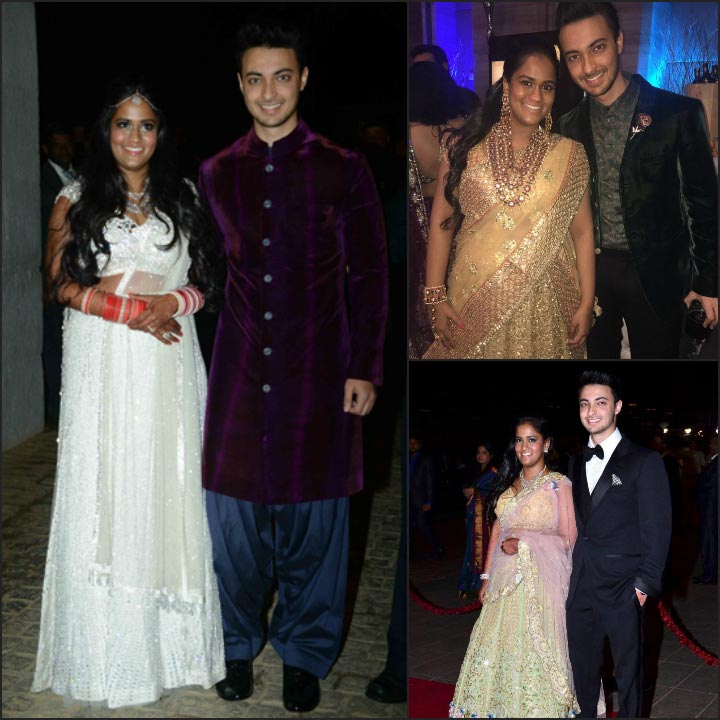 Arpita Khan Wedding - Arpita And Aayush Pose At The Reception And The Engagement Inset