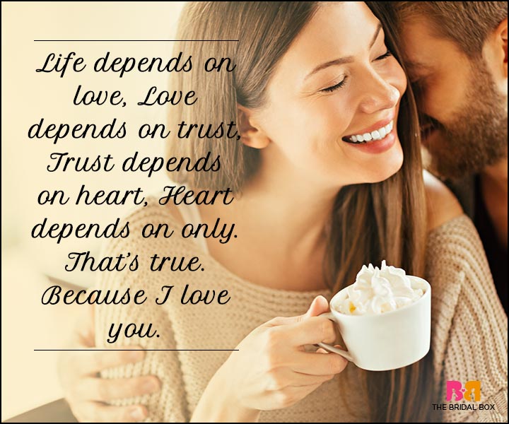 I Love You Sms - Love Depends On Trust