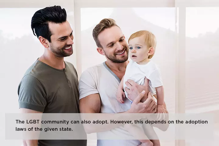 The LGBT community can also adopt. However, this depends on the adoption laws of the given state