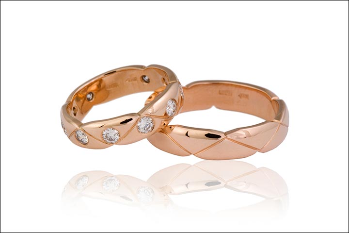 Wedding Rings - Braided Pattern Gold Wedding Rings