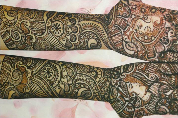 Indian Mehndi Designs - Glam Picasso Dulha Dulhan