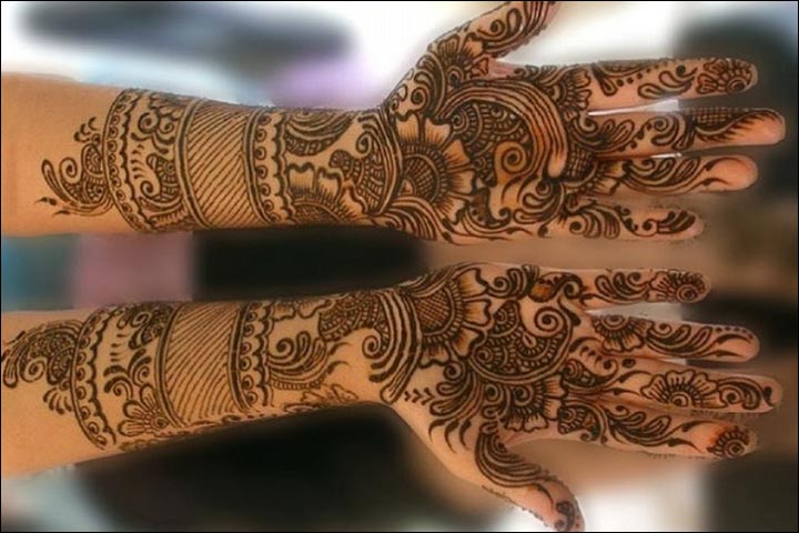 Rajasthani Bridal Mehndi Designs For Full Hands - Minimalistic Design