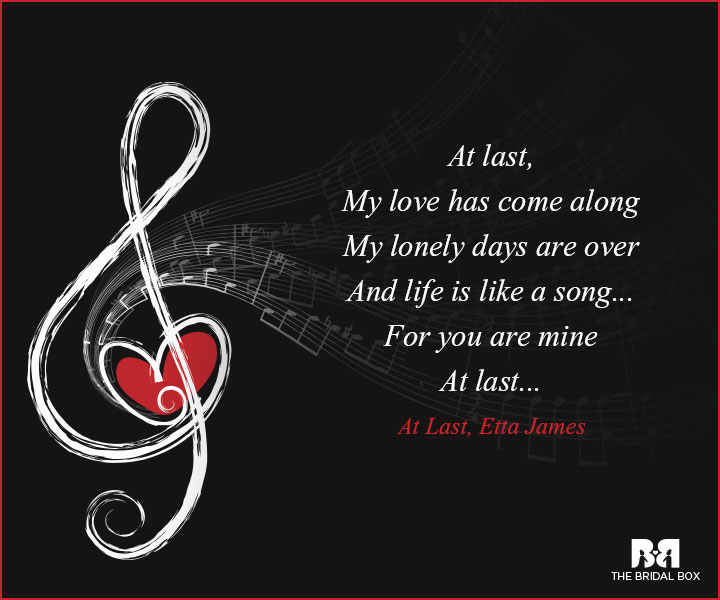 Music Love Quotes - At Last, Etta James