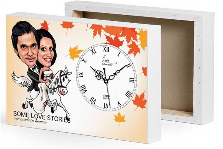 Wedding Gifts For Friends - Personalized Caricature Clock